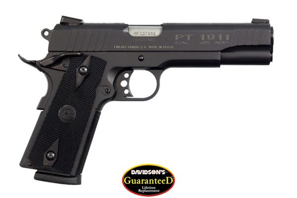 TAURUS 1911 45ACP 5" FS 8-SH BLUED CHECKERED SYNTHETIC - for sale