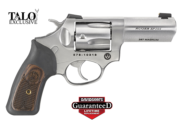 RUGER SP101 357 MAGNUM 3" FS SS RUBBER/WOOD WILEY CLAPP - for sale