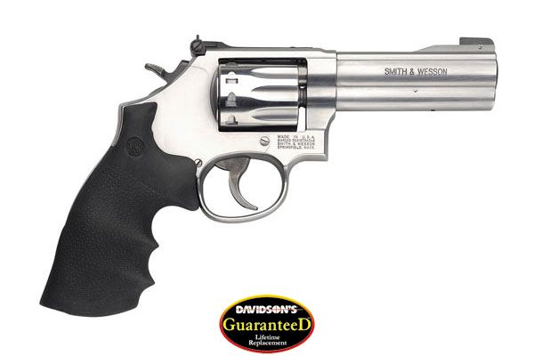 S&W 617 22LR 4" AS 10-SHOT STAINLESS BLACK RUBBER - for sale