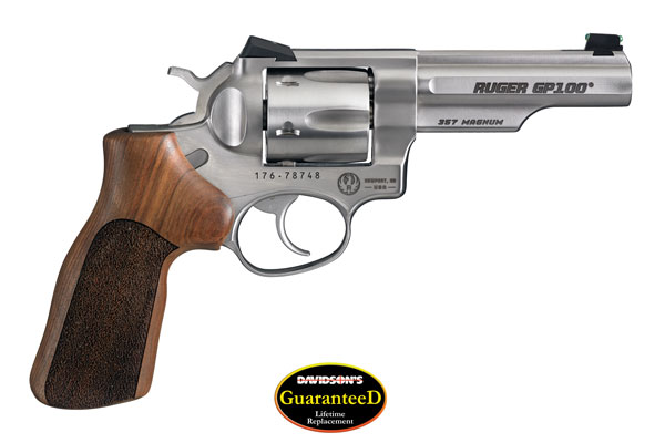 RUGER GP100 357MAG 4.2" FS MATCH SS HOGUE STIPPLED HRWD - for sale