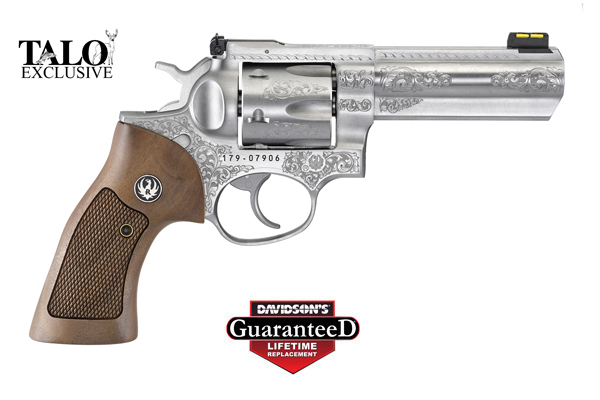 RUGER GP100 DELUXE 4" ENGRAVED SS ADJ. (TALO) - for sale