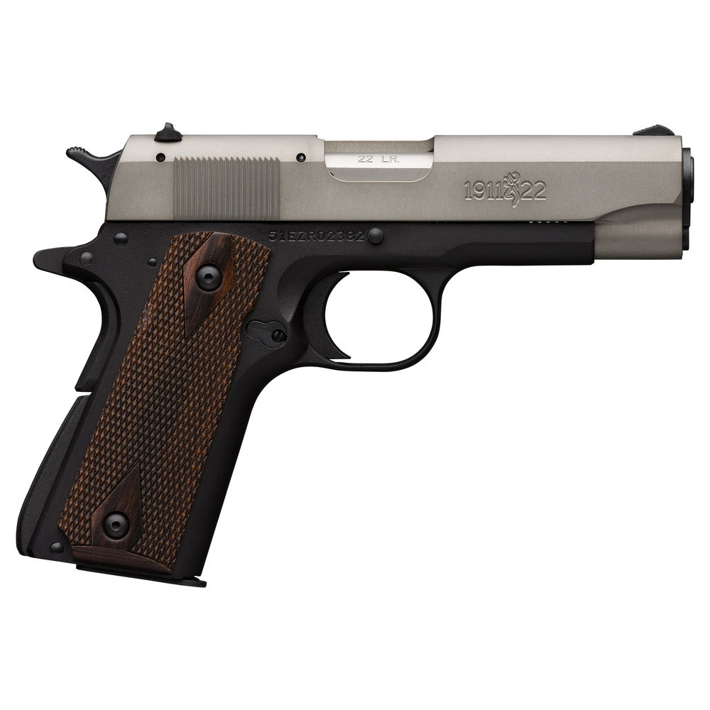 BROWNING 1911-22 22LR COMPACT 3.58" MATTE GRAY/ROSEWOOD - for sale