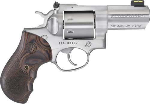 RUGER GP100 357MAG 3" FS STAINLESS WOOD UNFLUTED CYL. - for sale