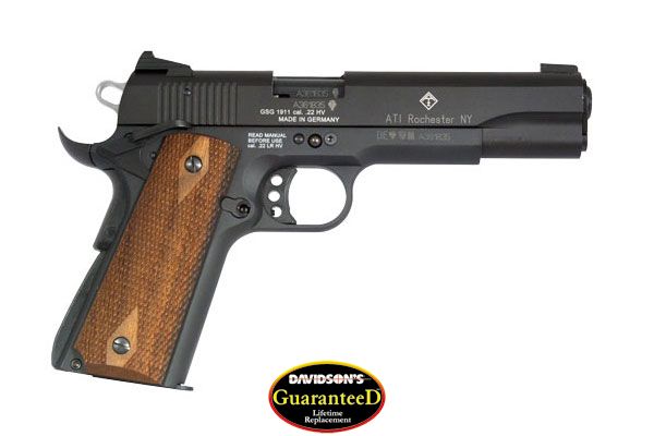 GERMAN SPORT 1911 22LR 5" BLACK/FAUX WOOD GRIPS 10RD - for sale