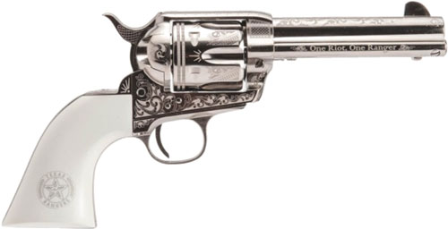 CIMARRON TEXAS RANGERS 45LC PW FS 4.75" ENGRAVED NICKEL - for sale