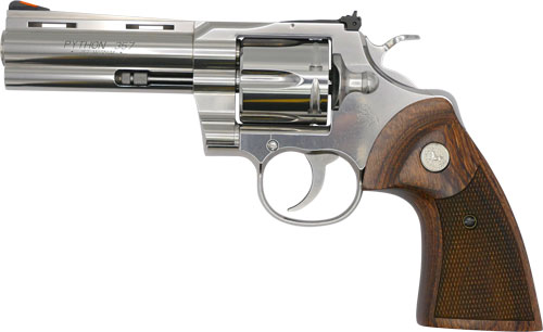COLT PYTHON 357MAG 4.25" SS ADJ SIGHT WALNUT - for sale