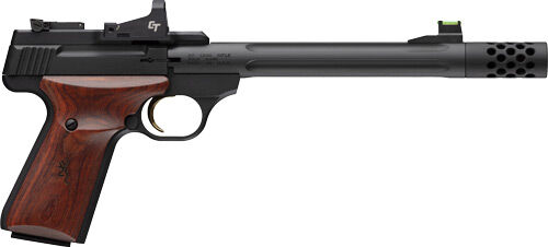 BROWNING BUCKMARK HUNTER 22LR 7.6" BLUED/WOOD W/CT RED DOT* - for sale