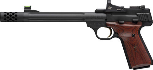 BROWNING BUCKMARK HUNTER 22LR 7.6" BLUED/WOOD W/CT RED DOT* - for sale