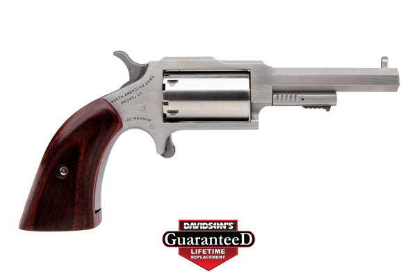 NAA "SHERIFF" MINI-REVOLVER .22WMR 2.5" S/S ROSEWOOD - for sale