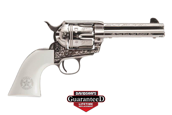 CIMARRON TEXAS RANGERS 45LC PW FS 4.75" ENGRAVED NICKEL - for sale