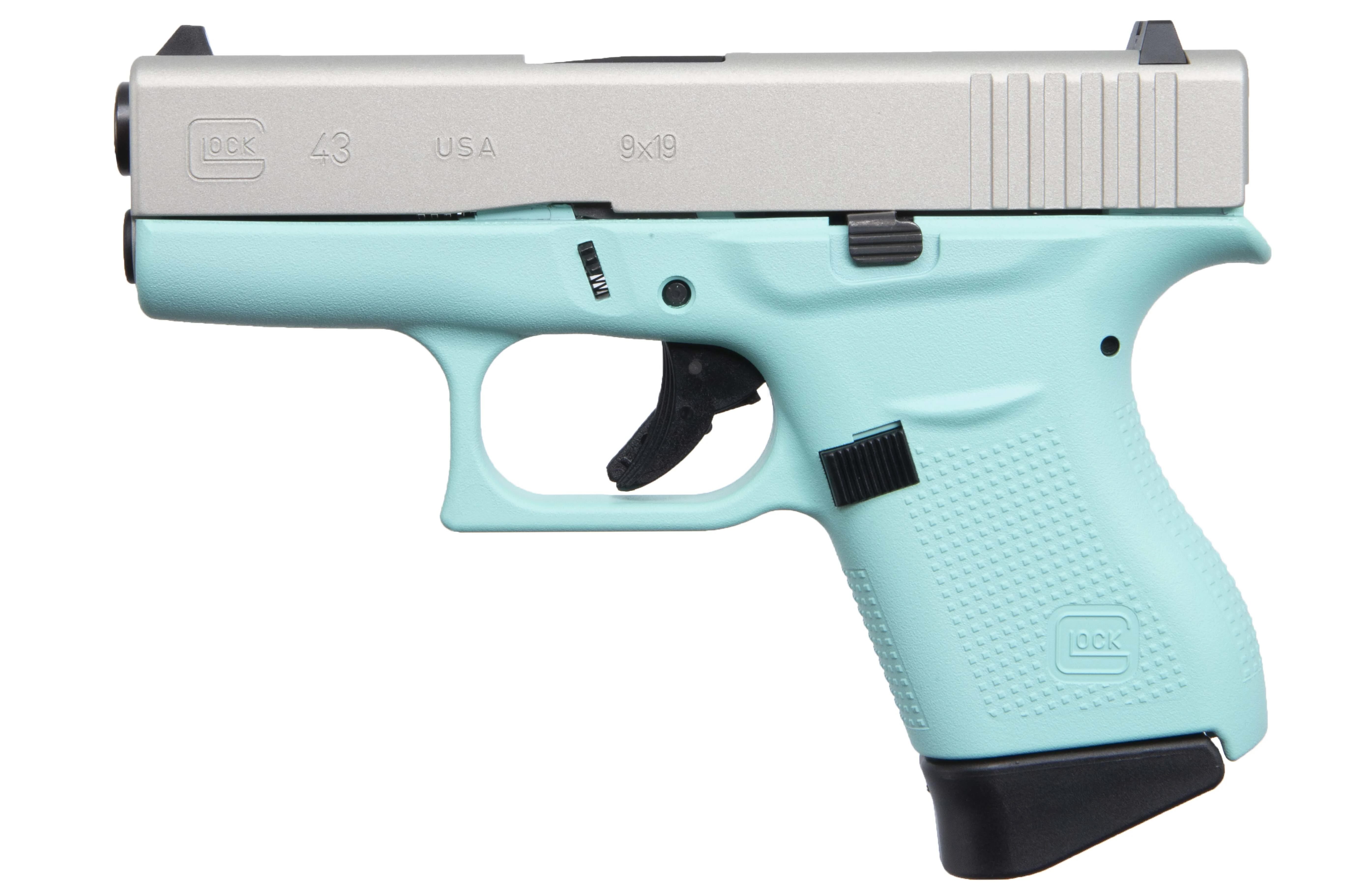 GLOCK G43 USA 9MM ROBIN'S EGG BLUE & ALUMINUM