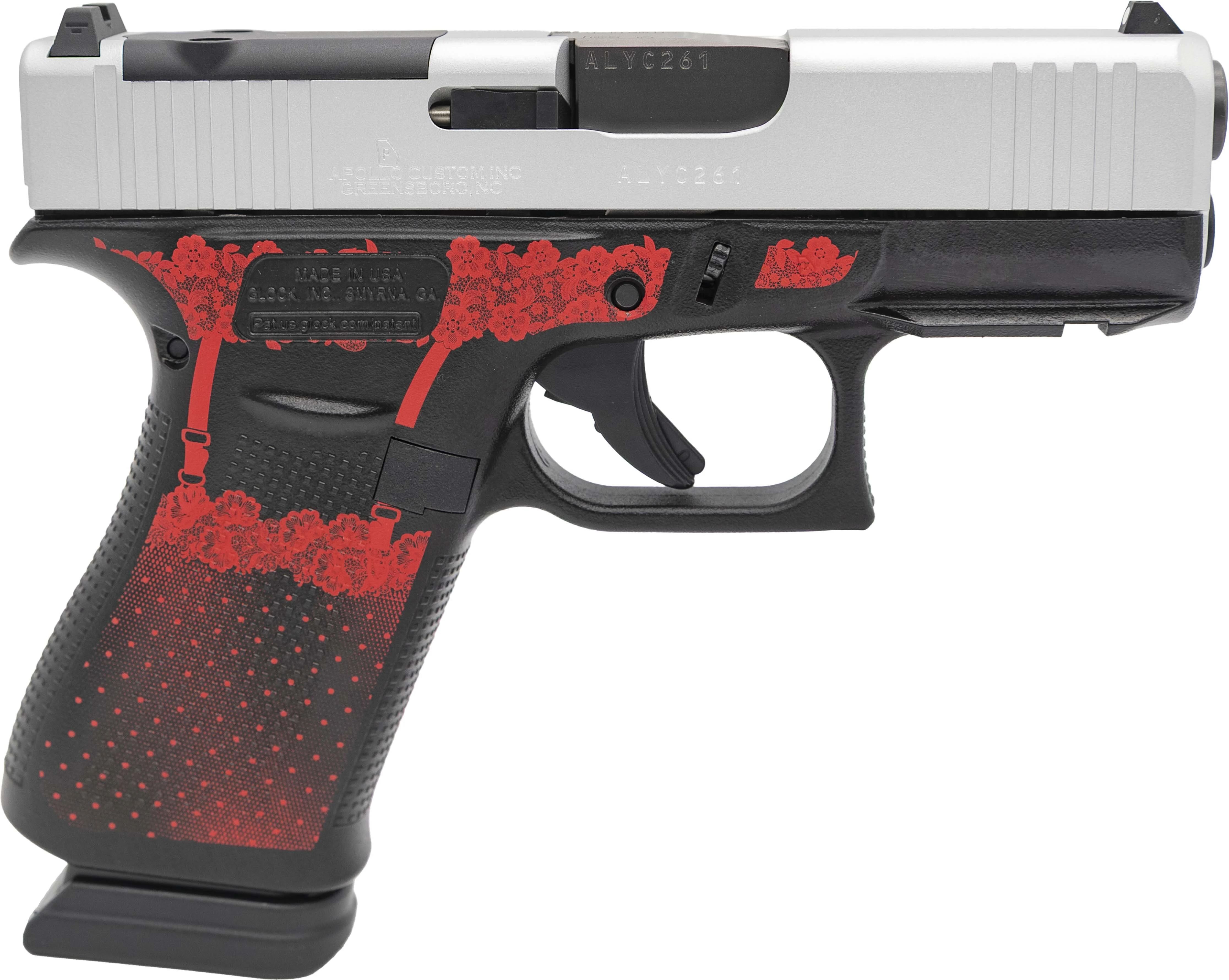 GLOCK 43X MOS SATIN ALUMINUM GLOSS BLACK 9MM