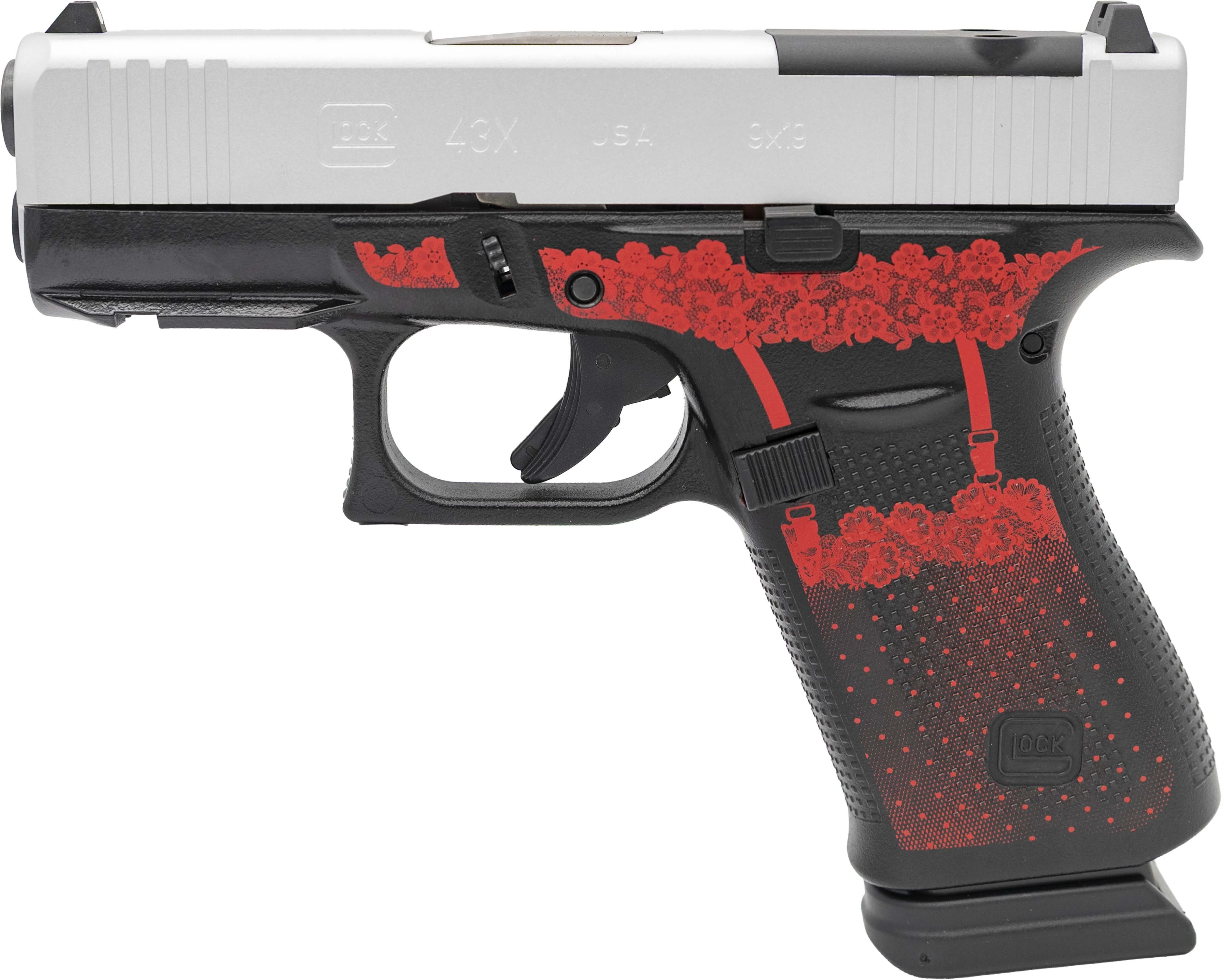 GLOCK 43X MOS SATIN ALUMINUM GLOSS BLACK 9MM